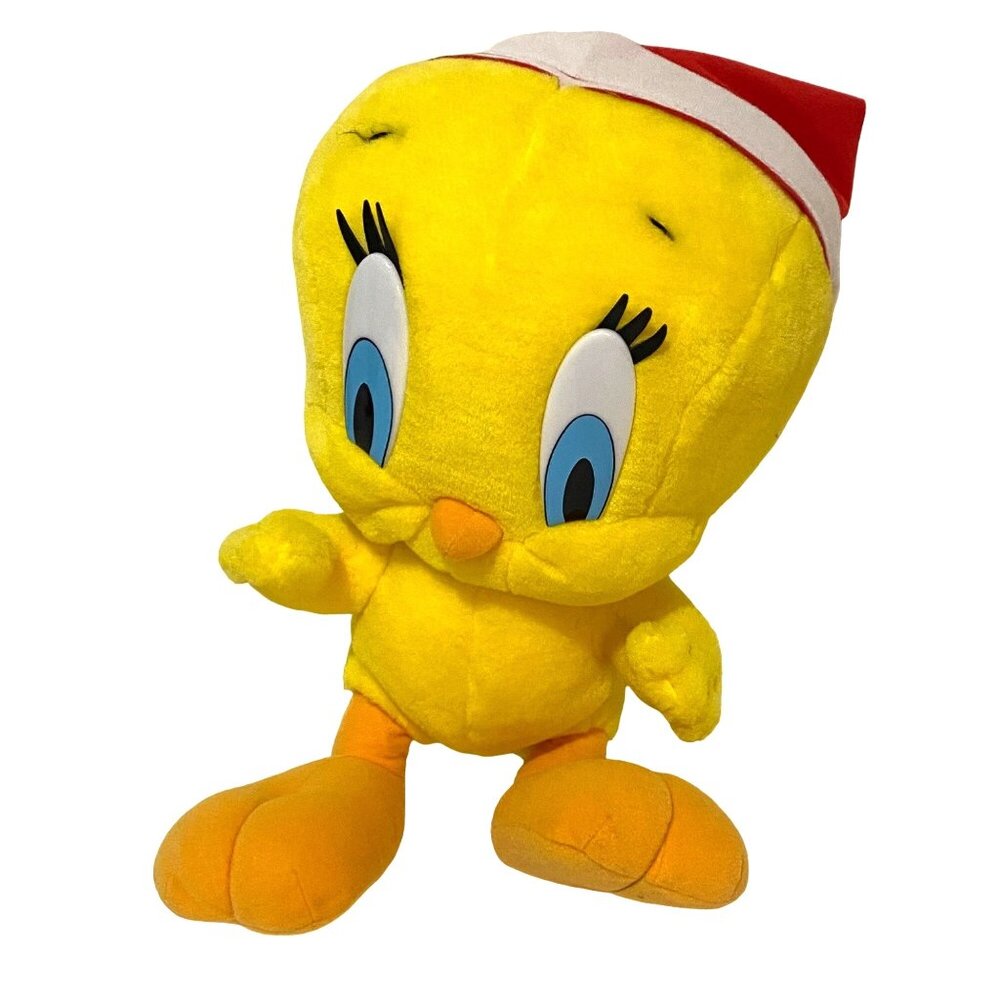 Tweety Bird With Santa Hat‎ Plush 14" Christmas Holiday Big Head Stuffed Animal